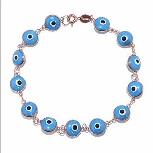 Savvy Cie 18K Rose Gold Vermeil Evil Eye Bracelet